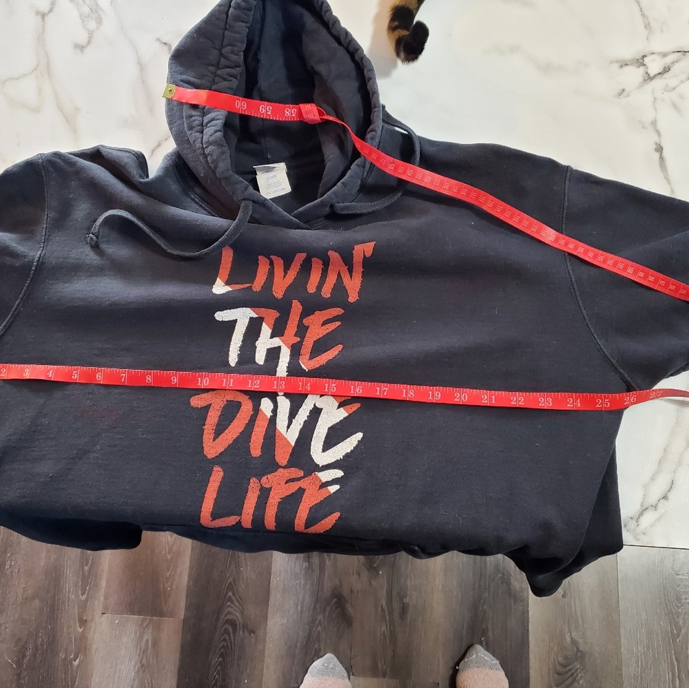 LIVIN' THE DIVE LIFE Black Hoodie size 2XL - Picture 7 of 10